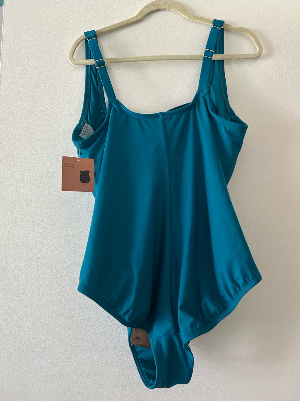Shade & Shore Teal Square-Neck One-Piece Swimsuit - Picture 3 of 6